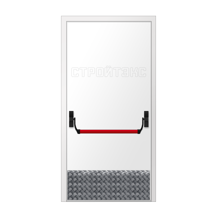 Дверь противопожарная металлическая EIS60 со скрытыми петлями Антипаника и накладкой из алюминия