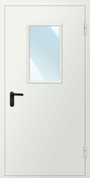 Дверь противопожарная металлическая остекленная EIS60 однопольная