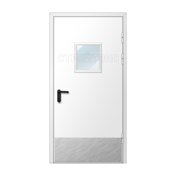 Дверь металлическая рентгенозащитная 2,0 Pb с остеклением и накладкой из нержавеющей стали