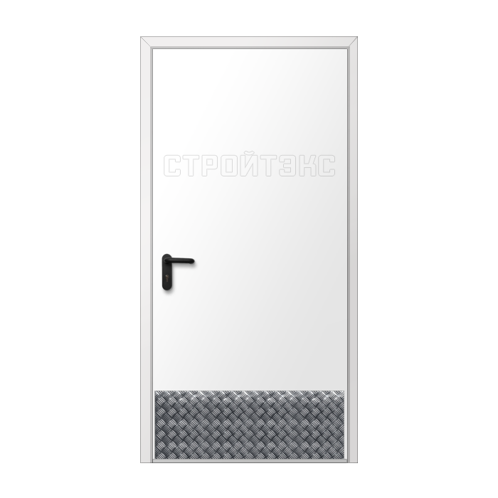 Дверь противопожарная металлическая EIS60 со скрытыми петлями и накладкой из алюминия
