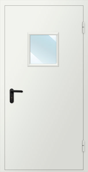 Дверь противопожарная металлическая остекленная EIS60 однопольная