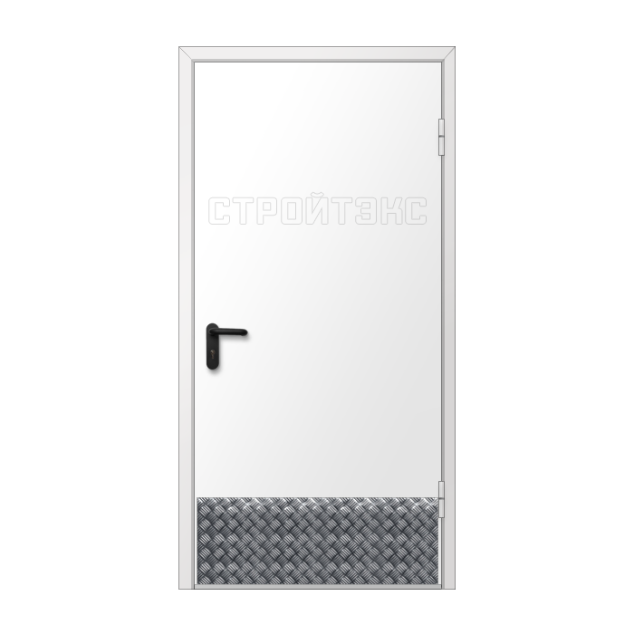 Дверь противопожарная металлическая EIS60 с накладкой из алюминия однопольная глухая